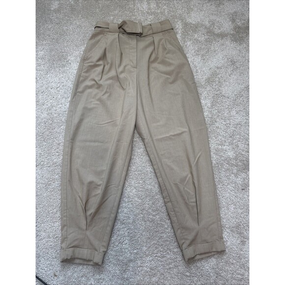ASOS Bershka Balloon Fit Tailored Pants Tan Beige SZ 4 pants 26 waist *read* - Picture 12 of 15